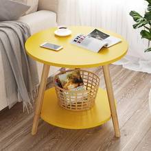 Современный простой чайный столик из цельного дерева для гостиной, мраморный домашний мини-круглый чайный столик 2024 - купить недорого