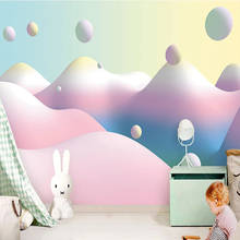 Papel tapiz de foto personalizado 3D, Mural colorido abstracto de esfera de pico de montaña, estéreo 3D, Pegatina autoadhesiva fresca para habitación de niños 2024 - compra barato