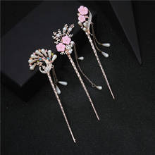 Vintage Retro Flower Tassel Handmade Hair Sticks Hair Chopsticks Chinese Bridal Wedding Tiara Hair Jewelry for Women 2024 - buy cheap