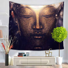 Tapiz con patrón de Buda para colgar en la pared, almohadilla para dormir, arte redondo, toalla, manta de playa, decoración para sala de estar, tapices 2024 - compra barato