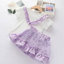 Girls Baby Summer Clothing Sets New Children's T-shirt Skirt Suits Kids Short-Sleeved Dresses T-shirt Outfit For Toddler 2024 - buy cheap