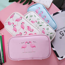 Flamingo Pencil Case Kawaii for Girls Large Capacity Zipper Pouch School Pencil Bag Pen Box School Supplies Korean Stationery 2024 - buy cheap