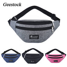 Geestock Waist Bag Three Zipper Pocket Fanny Pack for Men's and Woman's Unisex Waist Pack Oxford Hip Bum Bags Sports Travel 2024 - buy cheap