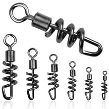 200Pcs Corkscrew Swivel Fishing Fast connector Quick Lock Safety Swivel Snaps 2/0-8# Swivels Leader rig Lure fishing Connector 2024 - buy cheap