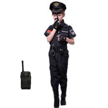 Boys Police Uniforms Carnival Halloween Cosplay Costumes for Kids Children SWAT Party Gifts Clothing+Pant Set Army Costume 2024 - buy cheap