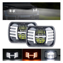 Luces LED de 7 pulgadas para coche, luz diurna cuadrada de 9-30V, 400W, 40000LM, con dirección que se aplica, 5x7 ", 6x7" 2024 - compra barato