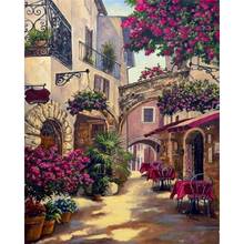 Gatyztory Frame DIY Painting By Numbers Town Landscape Diy Acrylic Paint On Canvas Picture By Numbers Artwork For Home Decors Gi 2024 - buy cheap