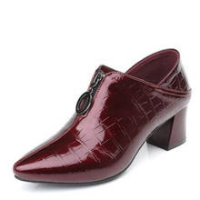 ZXRYXGS-zapatos de charol de piel de vaca para mujer, calzado de tacón alto, de charol, para banquete de boda 2024 - compra barato