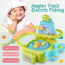 Juguete de pesca magnético eléctrico, juego de peces voladores, música, luz, juguetes educativos interactivos, traje de pesca magnético, 3-6 años 2024 - compra barato