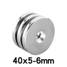 1/2/5/10/20pcs 40*5-6 mm Powerful Magnet 40*5 mm Hole 6mm Round Countersunk Magnetic 40x5-6mm Neodymium Disc Magnets 2024 - buy cheap