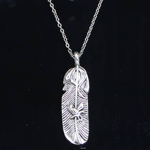 20pcs New Fashion Necklace 56x15mm feather eagle Pendants Short Long Women Men Colar Gift Jewelry Choker 2024 - buy cheap