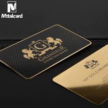 Tarjeta de metal de alta calidad, tarjeta de visita de acero inoxidable, tarjeta de miembro hueca, Diseño de tarjeta dorado personalizado 2024 - compra barato