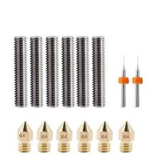 MEGA 1Kit 6pcs M6 30mm Throat With Tube 6pcs 0.4mm MK8 Brass Nozzles 2pcs 0.4mm Cleaning Needlel DIY Kit 3D Printer Parts 2024 - buy cheap