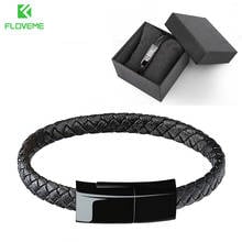 FLOVEME USB Cable Portable Leather Charging Bracelet For iPhone 12 11 X XR 8 Xiaomi Micro USB Type-C Cable USB 2.0 Date Cabo 2024 - buy cheap