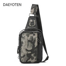 DAEYOTEN Men Camouflage Chest Bag Casual Crossbody Bags Designer Leather Men's Shoulder Bag Business Handbags ZM0816 2024 - buy cheap