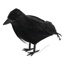 1 peça brinquedos de pássaros falsos de corvo de halloween ravens adereço de decoração elegante vestido 2024 - compre barato