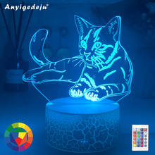 Luz noturna de led acrílica 3d, mais nova figura de gato, luz noturna para crianças, quarto, luz de dormir, presente para decoração de casa, lâmpada de mesa 2024 - compre barato