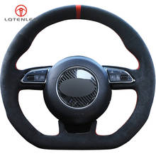 LQTENLEO High Quality Suede DIY Hand-stitched Car Steering Wheel Cover for Audi A5 A7 RS7 S7 SQ5 S6 S5 RS5 S4 RS4 S3 2012-2018 2024 - buy cheap