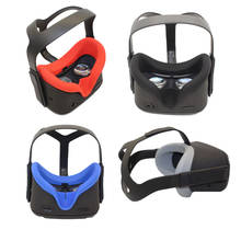 Capa de silicone para máscara oculus, capa almofada de silicone para máscara ocular quest, headset vr respirável, anti-suor, bloqueio de luz, acessórios de proteção para óculos 2024 - compre barato