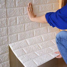 Papel tapiz autoadhesivo de espuma de PE 3D para pared de ladrillos, pegatinas de pared de 70x77cm para decoración del hogar, sala de estar y niños, Mural de Arte de seguridad 2024 - compra barato