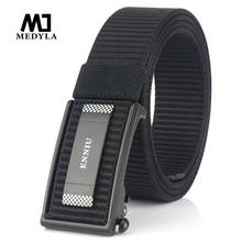 Medyla-cinturón militar de nailon para hombre, nueva tecnología de calidad, hebilla automática, cinturón táctico de 3,5 cm, cinturón deportivo BLL044 2024 - compra barato