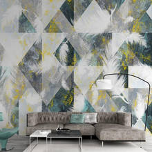 Milofi custom large 3D wallpaper mural Nordic abstract geometric feather background wall decoration wallpaper mural 2024 - buy cheap