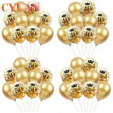 CYUAN-Decoraciones de fiesta de cumpleaños, accesorios de boda, oro rosa, negro, 30th, 40th, 50 °, Globos de fiesta, decoración de aniversaire 2024 - compra barato