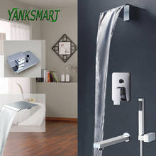 YANSKAMRT Chrome Polished Soild Brass Bathroom Bathtub shower Faucet Watherfall Wall Mounted Faucets Single Handle Mixet Tap 2024 - buy cheap