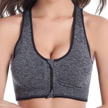 Plus Size Top Women Zipper Lingerie Wireless Sports Bra Underwear Shockproof Push Up Gym Fitness Athletic Running Yoga Bra 2024 - buy cheap