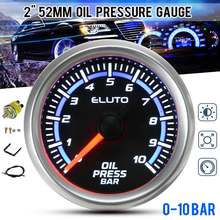 2" 52mm Oil Pressure Gauge 0-10 Bar 0-140 PSI Blue LED Display Black Face 12V Car Oil Press Meter with 1/8-27 NPT Sensor 2024 - buy cheap