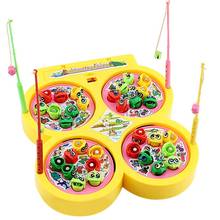 Random Color Children Fishing Plate Toy Rotating Music Colorful Fish Catching Fun Game Safe Convenient Educational Fishing Toys 2024 - buy cheap