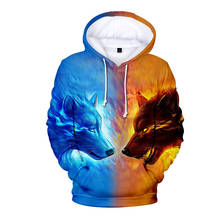 Animal Costume Ice and Fire Wolf 3d Hoodies Pullover Hip Hop Men Women Hoodie Hoody Tops Long Sleeve Sport 3D Hooded Sweatshirts 2024 - buy cheap