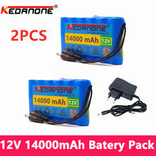 2PCS Portable Super 12V 14000mah battery Rechargeable Lithium Ion battery pack capacity DC 12.6v 14Ah CCTV Cam Monitor + charger 2024 - buy cheap