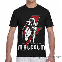 Camiseta de manga corta para hombre y mujer, camisa con estampado integral de Malcom Young Australian Guitarist, a la moda, para chico y chica 2024 - compra barato