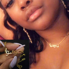 Collar con colgante de fuente personalizada para mujer, joyería islámica, cadena de oro de acero inoxidable, collar con nombre árabe personalizado, regalo de cumpleaños 2024 - compra barato