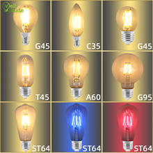 Retro Edison Light led Bulb E27 E14 220V 4W 6W ST64 G80 G95 T45 A60 color Filament Incandescent Ampoule Bulb Vintage Edison Lamp 2024 - buy cheap