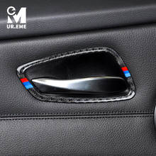 Cubierta Interior de fibra de carbono para coche, embellecedor de puerta dentro de la manija, pegatina para BMW E90 E91 E92 E93 Serie 3 Touring 2005-2012, accesorios 2024 - compra barato