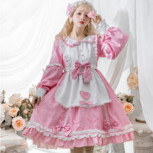 kawaii girl gothic lolita op loli cosplay Sweet lolita maid dress vintage falbala lace bowknot o-neck high waist victorian dress 2024 - buy cheap