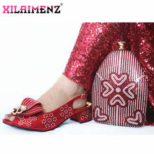 Red Color New Design Italian Elegant Shoes And Bag To Match Set Nigerian Comfortable Heels Party Shoes And Bag Set For Wedding 2024 - buy cheap