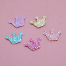 2.5cm 10pcs/lot glitter crown Padded Appliques for Children Headwear Hair clip Accessories and Garment Accessories 2024 - buy cheap
