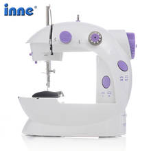INNE Sewing Machine Mini Portable Household Night Light Foot Pedal Straight Line Hand Table Two Thread Kit Electric 2024 - купить недорого