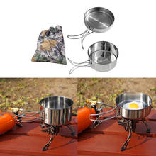 2 Pieces Camping Cookware Mess Kit, Hiking Backpacking Picnic Cooking Equipment Non Stick Pot Pan Set with Foldable Handle 2024 - buy cheap