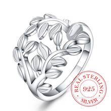 100% 925 prata esterlina sólida jóias vintage planta folhas ramos anéis de prata para mulher moda masculina anel de prata bijoux/jka 2024 - compre barato