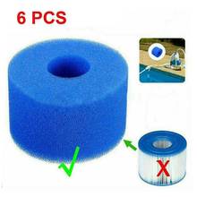 6Pcs for Intex Pure Spa Reusable Washable Foam Hot Tub Filter Cartridge S1 Type 2024 - buy cheap