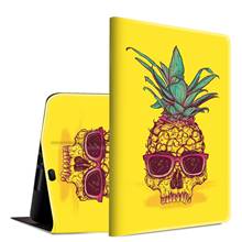 For Apple iPad Pro 11 inch Case 2018,PU Leather Folio Cover Adjustable Stand Auto Wake/Sleep Smart Protect case-Pineapple Skull 2024 - buy cheap