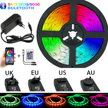 LED light with bluetooth RGB 5050 2835 DC 12v SMD flexible tape diode 20M 15M 10M 7.5M 5M remote control + adapter + Bluetooth 2024 - buy cheap