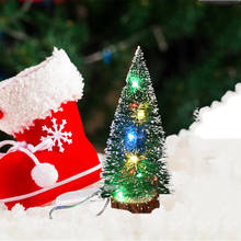 Mini árvore de natal com luzes led natal ornamento de mesa arte artesanato decorações de natal para casa ano novo 2022 navidad 2024 - compre barato