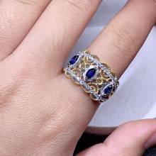 Natural real blue sapphire ring 925 sterling silver Fine handworked jewelry Finger rings 2024 - buy cheap