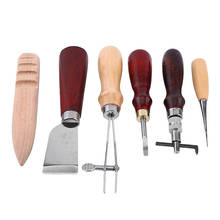 6pcs Leather Carft Tools Kit Carving Working Saddle Groover Leather Craft DIY Tool 2024 - buy cheap