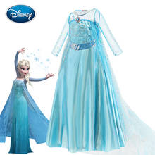 Vestido de Frozen de Disney para niñas, disfraz de Elsa, Anna, Reina de la nieve, vestido de fiesta para niños, vestido de tul para Cosplay de 3 a 10 años 2024 - compra barato